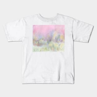 Sunrise Foggy Morning  Watercolour Landscape Painting Kids T-Shirt